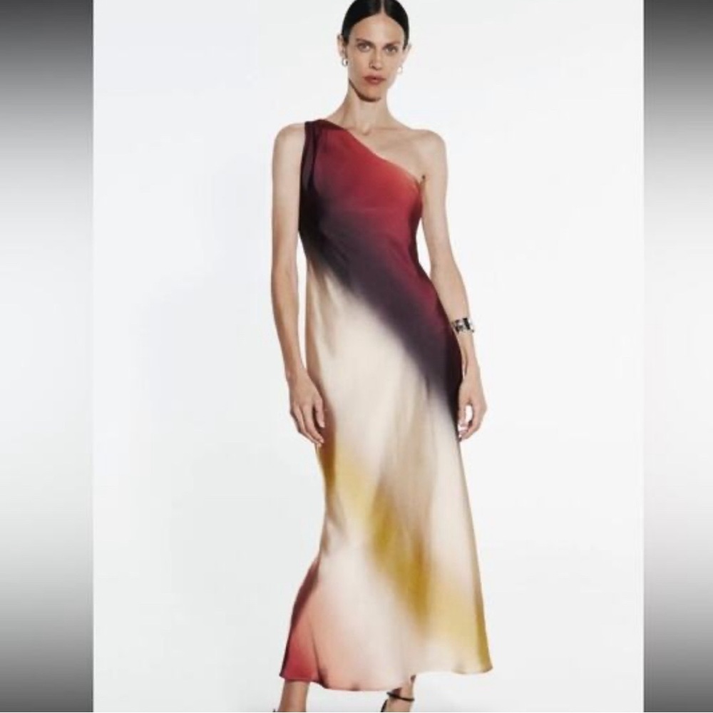 NWT multicolored satin dress